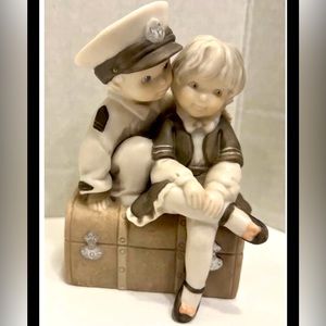 1997 Enesco Our Love Keeps Me Afloat Figurine NBM Bahner Studio Girl Boy
